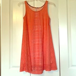 Coral Shift dress.